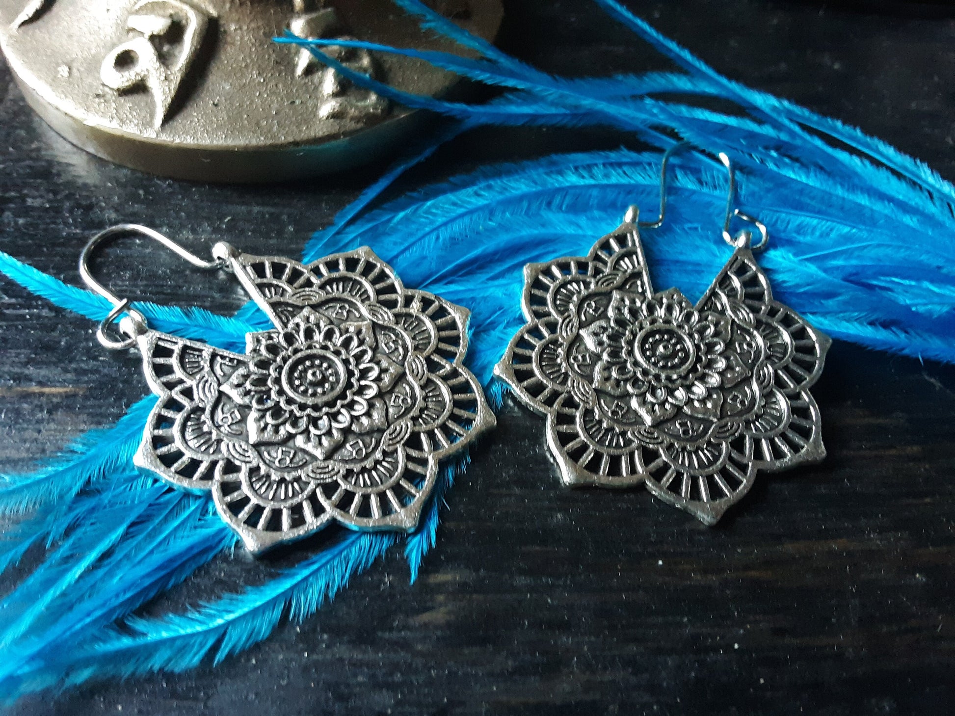 Lotus Mandala Bohemian Drop Earrings - Athena's Herbal Alchemy